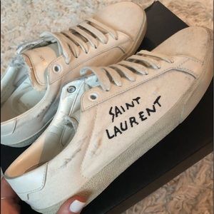 Saint Laurent Court Classic Leather Sneakers